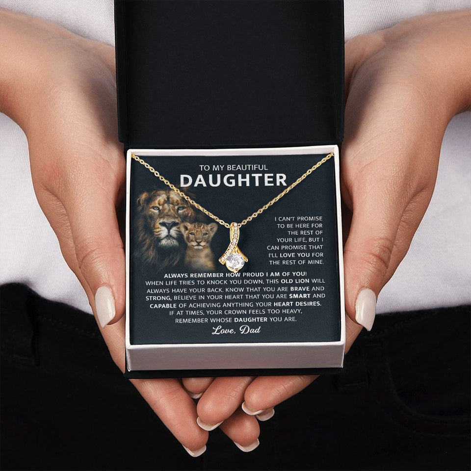 Beautiful Daughter Heart Desires, Alluring Beauty Necklace, Sentimental Gift For Daughter From Dad