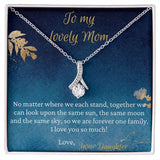 To My Lovely Mom necklace, Forever One Family - Alluring Beauty Necklace For Mom