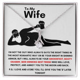 To My Wife - Alluring Beauty Necklace - Booty Grabbin' - White Card Gift For Mom, necklace For Wife, Gift For Mother's Day