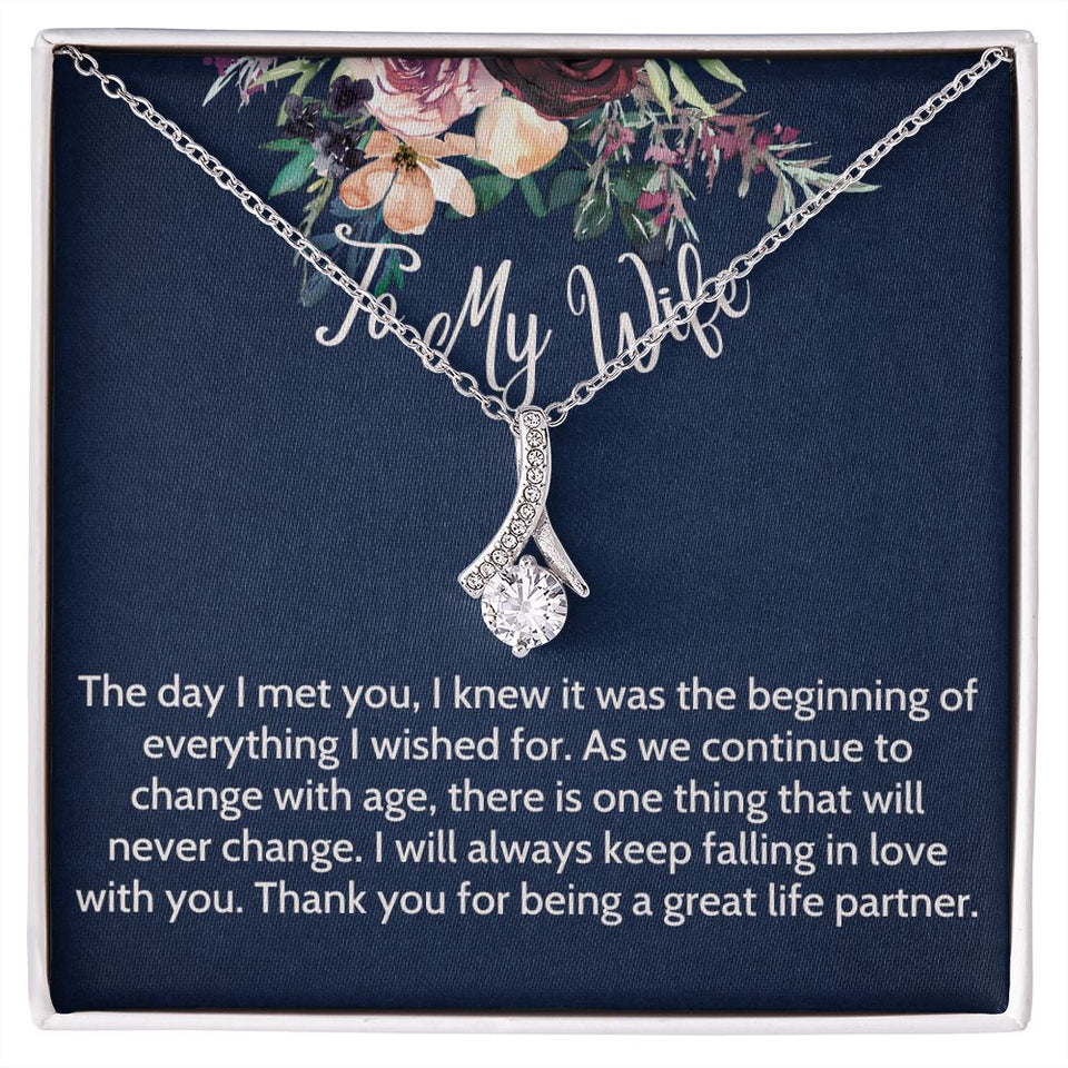 To My Wife necklace, Alluring Beauty Necklace For Wife, The Day I Meet You