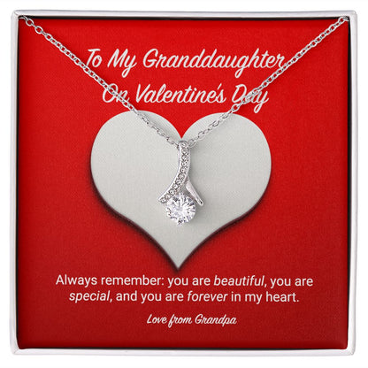 To My Granddaughter from Grandpa Valentine's Day Alluring Beauty Necklace