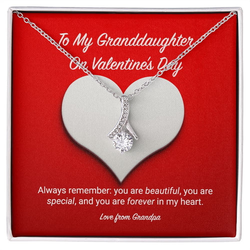 To My Granddaughter from Grandpa Valentine's Day Alluring Beauty Necklace