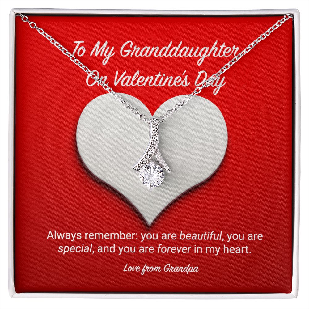 To My Granddaughter from Grandpa Valentine's Day Alluring Beauty Necklace