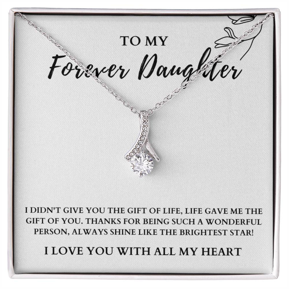 To My Forever Daughter - Shine Like The Brightest Star - Alluring Beauty Necklace