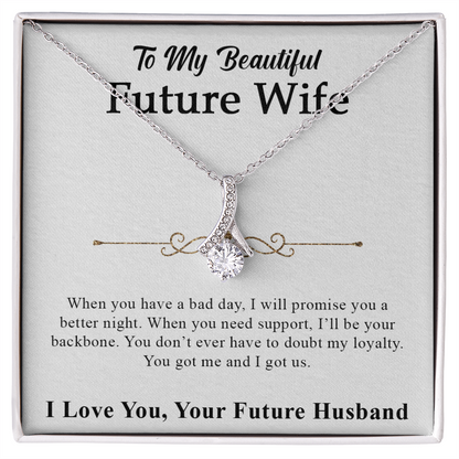 To My Beautiful Futere Wife Necklace - I Love You from Your Future Husband, Girlfriend Necklace, Alluring Beauty Necklace