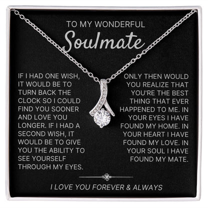 To My Wonderful Soulmate necklace, Two Wishes - Alluring Beauty Necklace For Soulmate