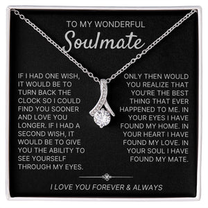 To My Wonderful Soulmate necklace, Two Wishes - Alluring Beauty Necklace For Soulmate