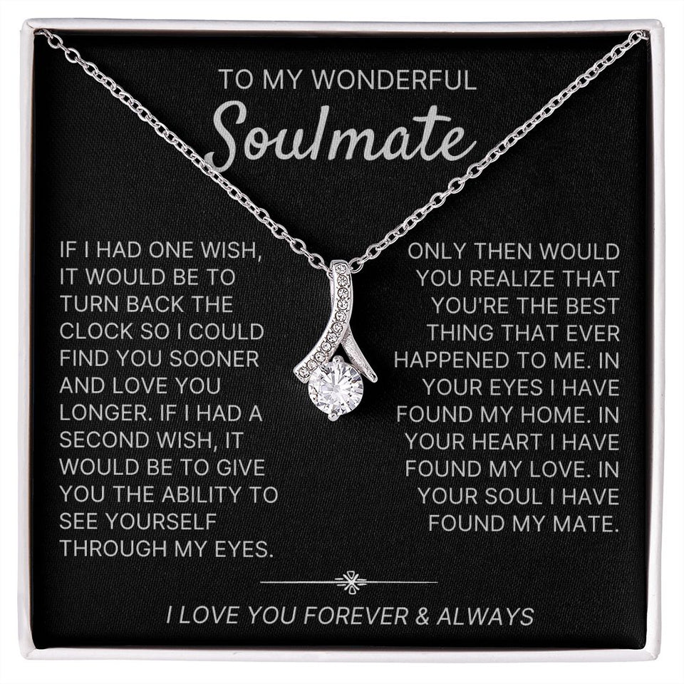 To My Wonderful Soulmate necklace, Two Wishes - Alluring Beauty Necklace For Soulmate