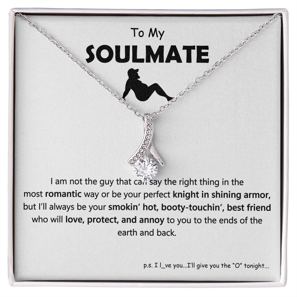 To My Soulmate, Best Friends | Stunning Necklace with Message Card, Alluring Beauty Necklace