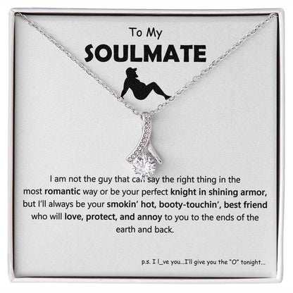To My Soulmate, Best Friends | Stunning Necklace with Message Card, Alluring Beauty Necklace