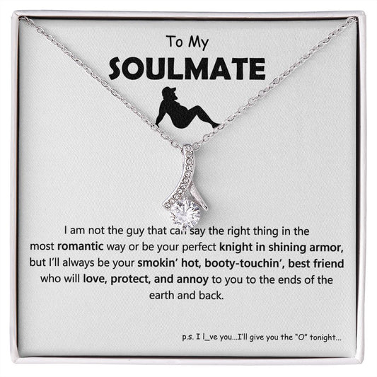 To My Soulmate, Best Friends | Stunning Necklace with Message Card, Alluring Beauty Necklace