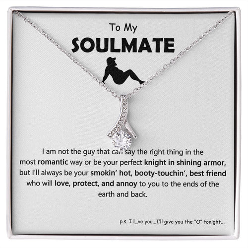 To My Soulmate, Best Friends | Stunning Necklace with Message Card, Alluring Beauty Necklace