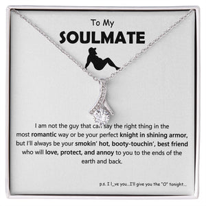 To My Soulmate, Best Friends | Stunning Necklace with Message Card, Alluring Beauty Necklace