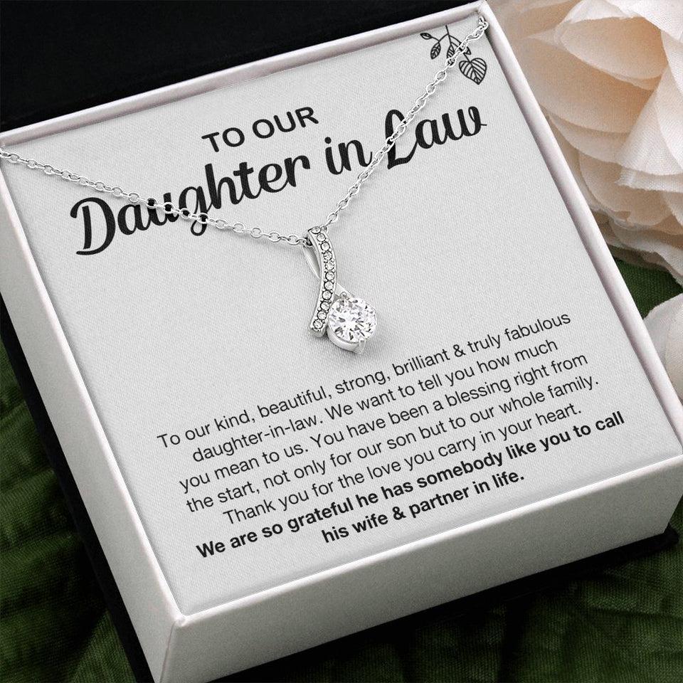 Daughter In Law You Mean To Us, Alluring Beauty Necklace, Gift for Daughter In Law, Christmas Gift Idea