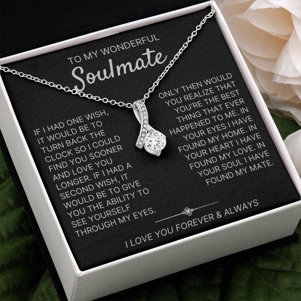 To My Wonderful Soulmate necklace, Two Wishes - Alluring Beauty Necklace For Soulmate
