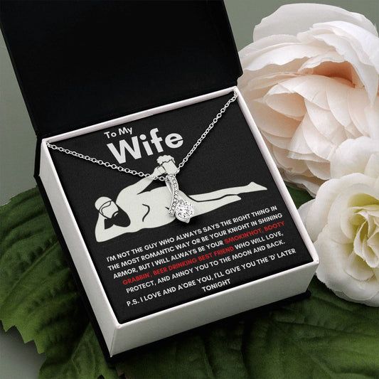 To My Wife - Alluring Beauty Necklace - Booty Grabbin' - Black Card Gift For Mom, necklace For Wife, Gift For Mother's Day