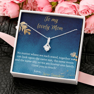 To My Lovely Mom necklace, Forever One Family - Alluring Beauty Necklace For Mom