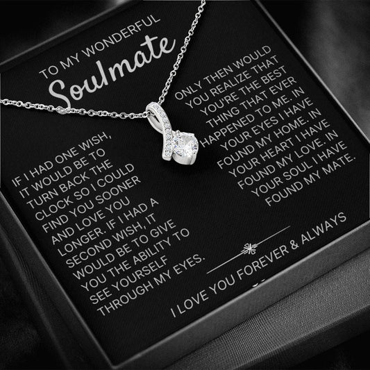 To My Wonderful Soulmate necklace, Two Wishes - Alluring Beauty Necklace For Soulmate