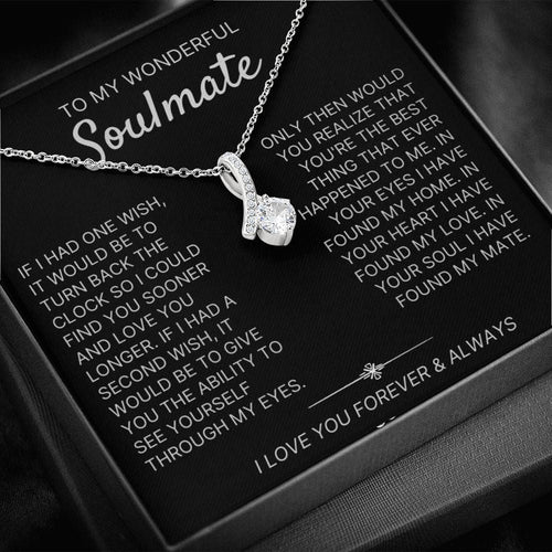 To My Wonderful Soulmate necklace, Two Wishes - Alluring Beauty Necklace For Soulmate