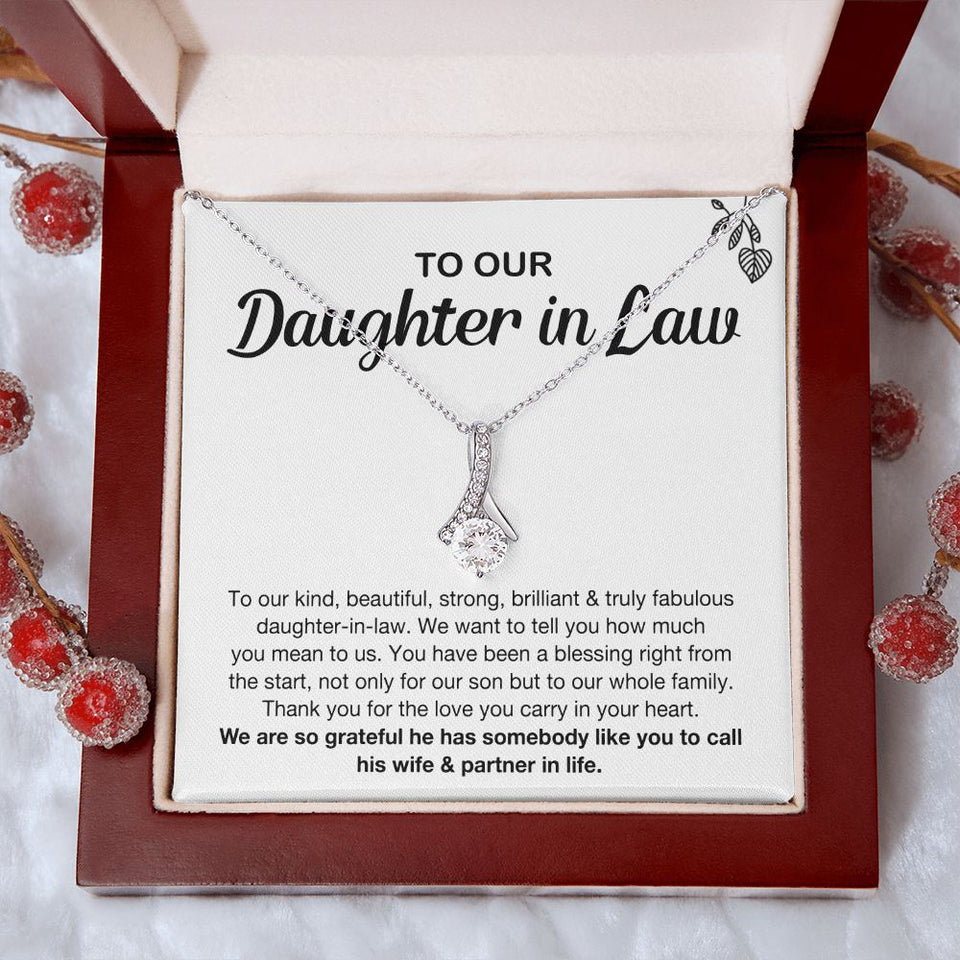 Daughter In Law You Mean To Us, Alluring Beauty Necklace, Gift for Daughter In Law, Christmas Gift Idea
