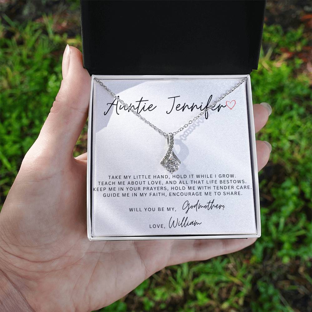 Personalized Will You Be My Godmother Alluring Beauty Necklace