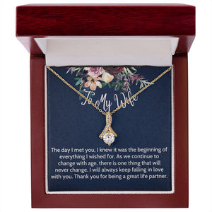 To My Wife necklace, Alluring Beauty Necklace For Wife, The Day I Meet You