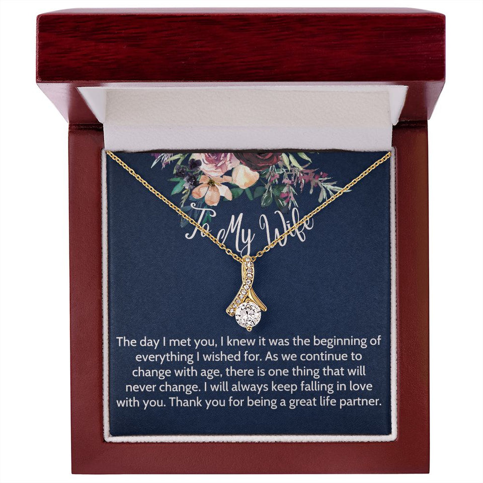 To My Wife necklace, Alluring Beauty Necklace For Wife, The Day I Meet You