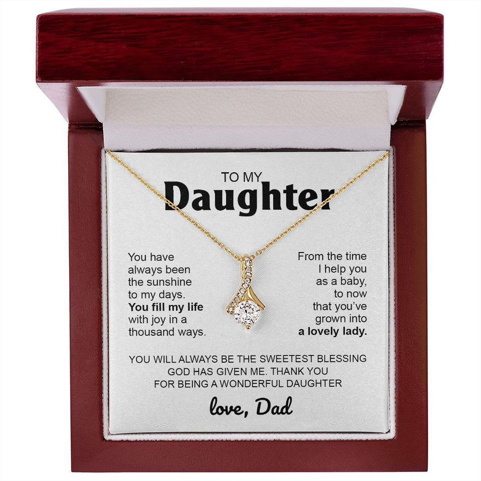 To My Daughter Gift From Dad | You Fill My Life | Alluring Beauty necklace