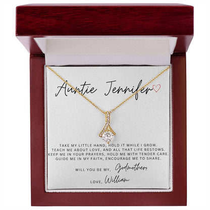 Personalized Will You Be My Godmother Alluring Beauty Necklace