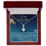 To My Lovely Mom necklace, Forever One Family - Alluring Beauty Necklace For Mom