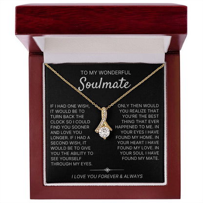 To My Wonderful Soulmate necklace, Two Wishes - Alluring Beauty Necklace For Soulmate