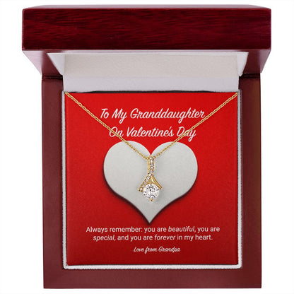 To My Granddaughter from Grandpa Valentine's Day Alluring Beauty Necklace