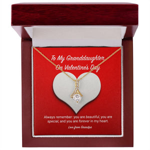 To My Granddaughter from Grandpa Valentine's Day Alluring Beauty Necklace