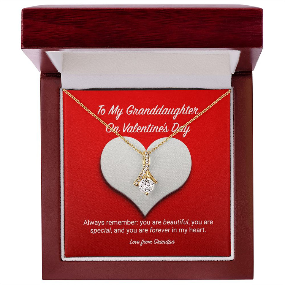 To My Granddaughter from Grandpa Valentine's Day Alluring Beauty Necklace