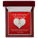 To My Granddaughter from Grandpa Valentine's Day Alluring Beauty Necklace
