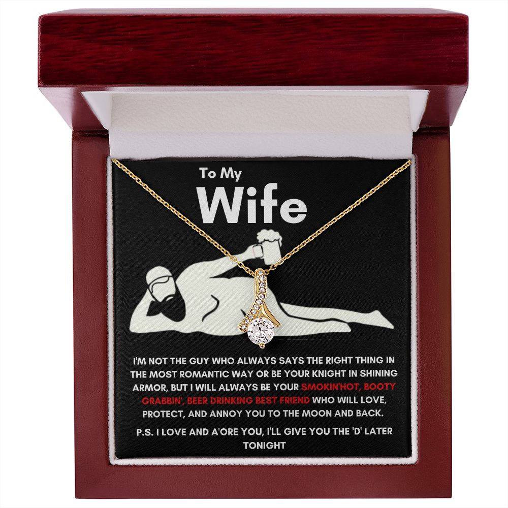 To My Wife - Alluring Beauty Necklace - Booty Grabbin' - Black Card Gift For Mom, necklace For Wife, Gift For Mother's Day