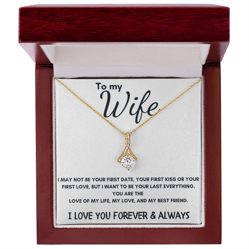 To Wife - Alluring Beauty Necklace - I Love You Forever - White Card
