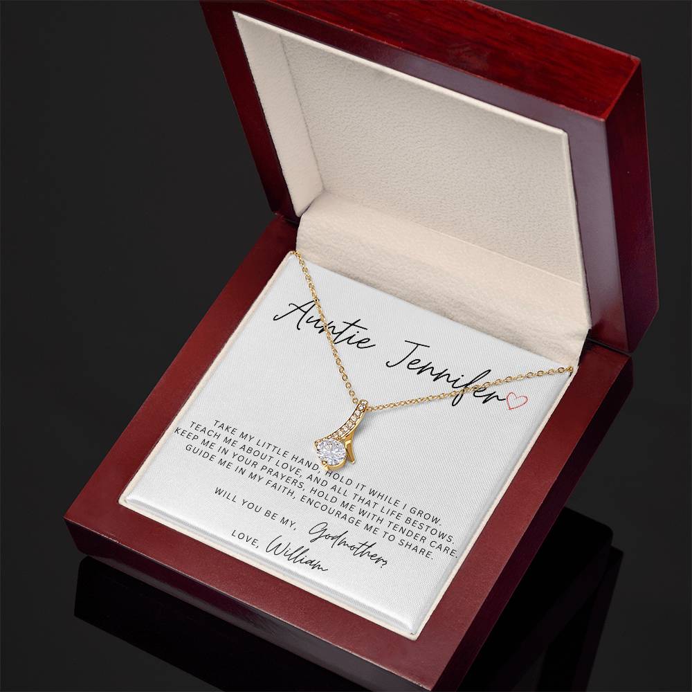 Personalized Will You Be My Godmother Alluring Beauty Necklace