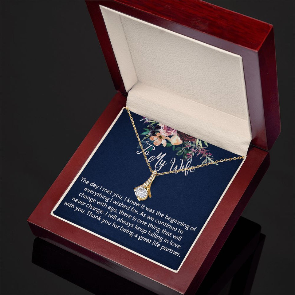 To My Wife necklace, Alluring Beauty Necklace For Wife, The Day I Meet You