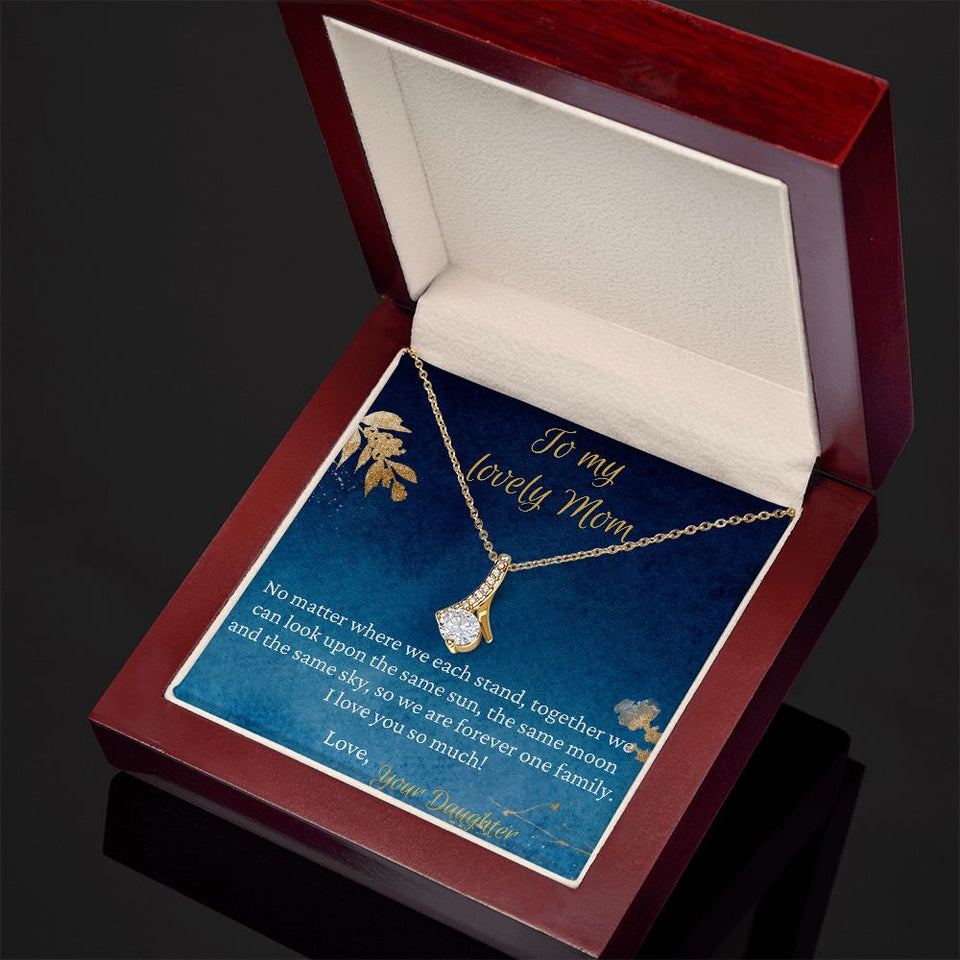 To My Lovely Mom necklace, Forever One Family - Alluring Beauty Necklace For Mom