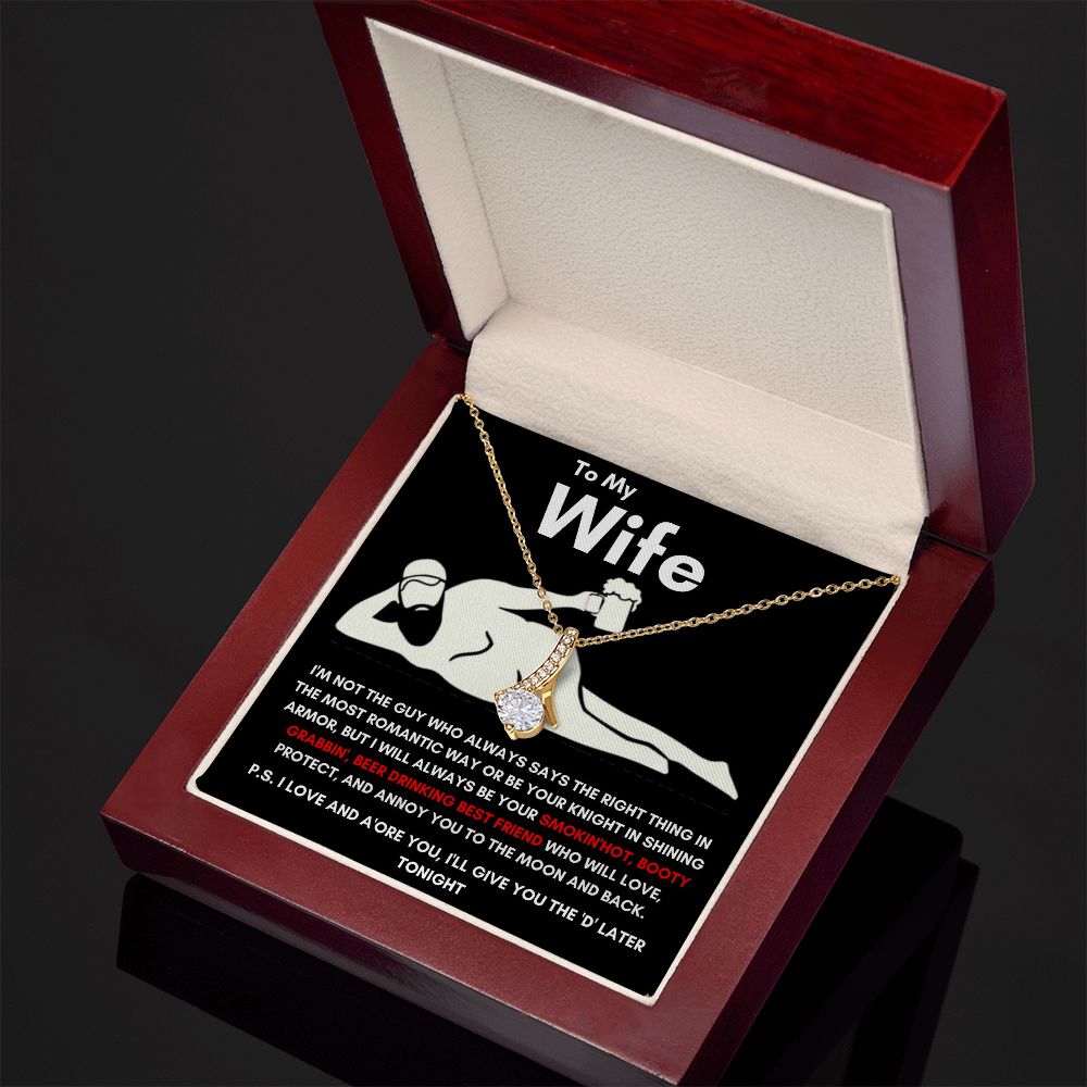 To My Wife - Alluring Beauty Necklace - Booty Grabbin' - Black Card Gift For Mom, necklace For Wife, Gift For Mother's Day
