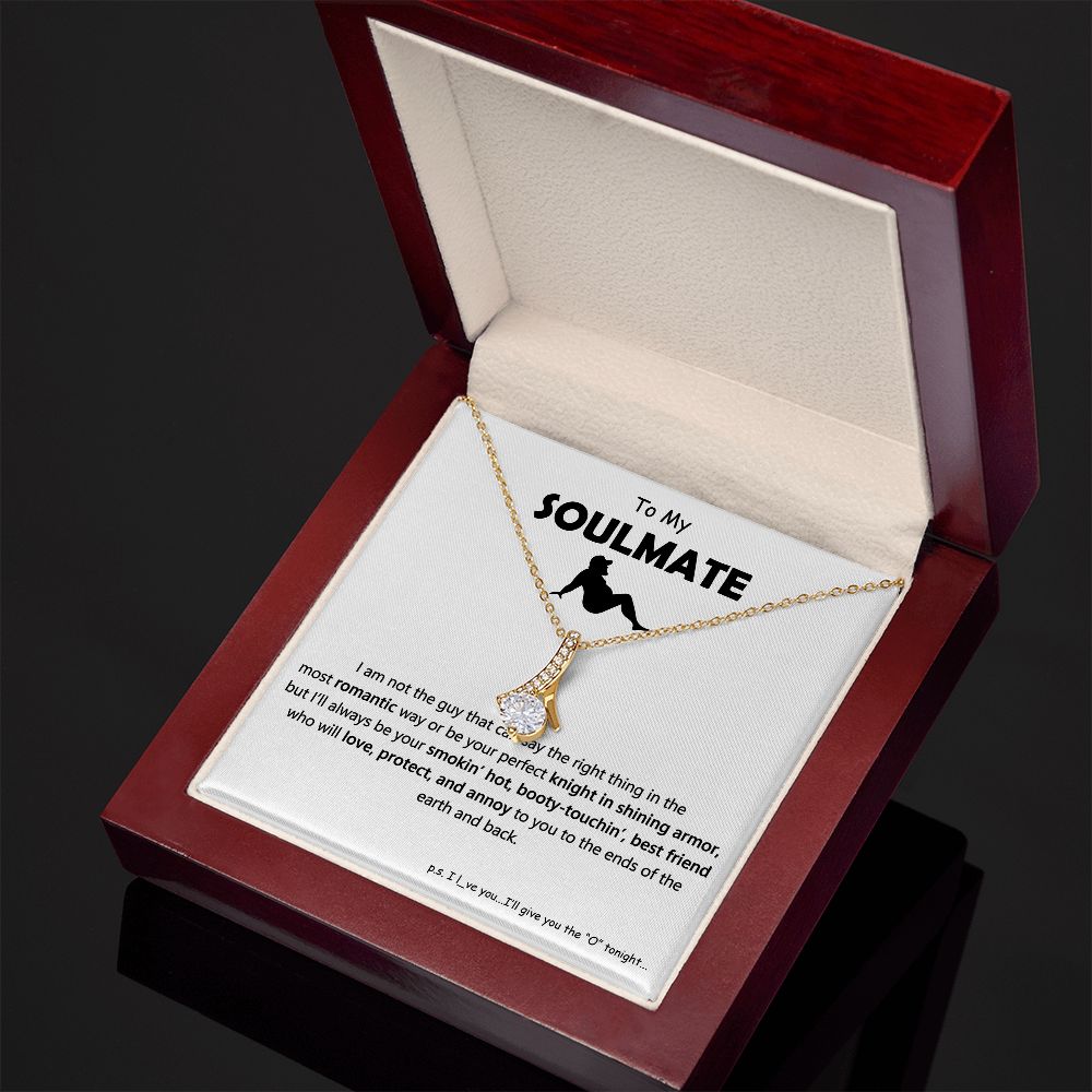 To My Soulmate, Best Friends | Stunning Necklace with Message Card, Alluring Beauty Necklace