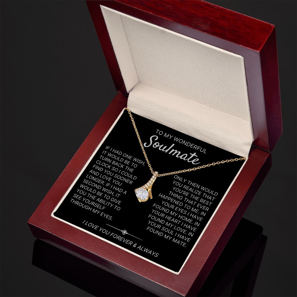 To My Wonderful Soulmate necklace, Two Wishes - Alluring Beauty Necklace For Soulmate