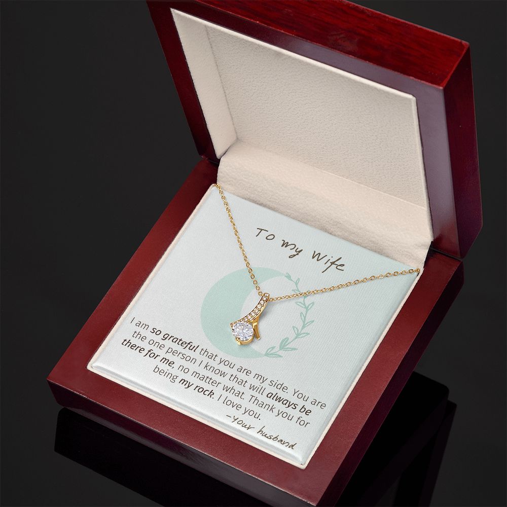To My Wife necklace, My Rock - Alluring Beauty Necklace For Wife