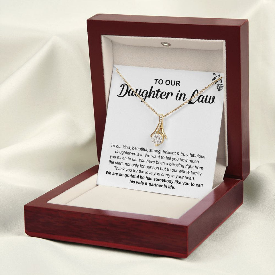 Daughter In Law You Mean To Us, Alluring Beauty Necklace, Gift for Daughter In Law, Christmas Gift Idea