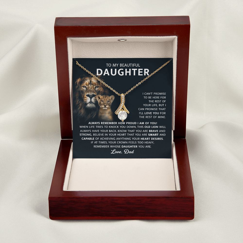 Beautiful Daughter Heart Desires, Alluring Beauty Necklace, Sentimental Gift For Daughter From Dad