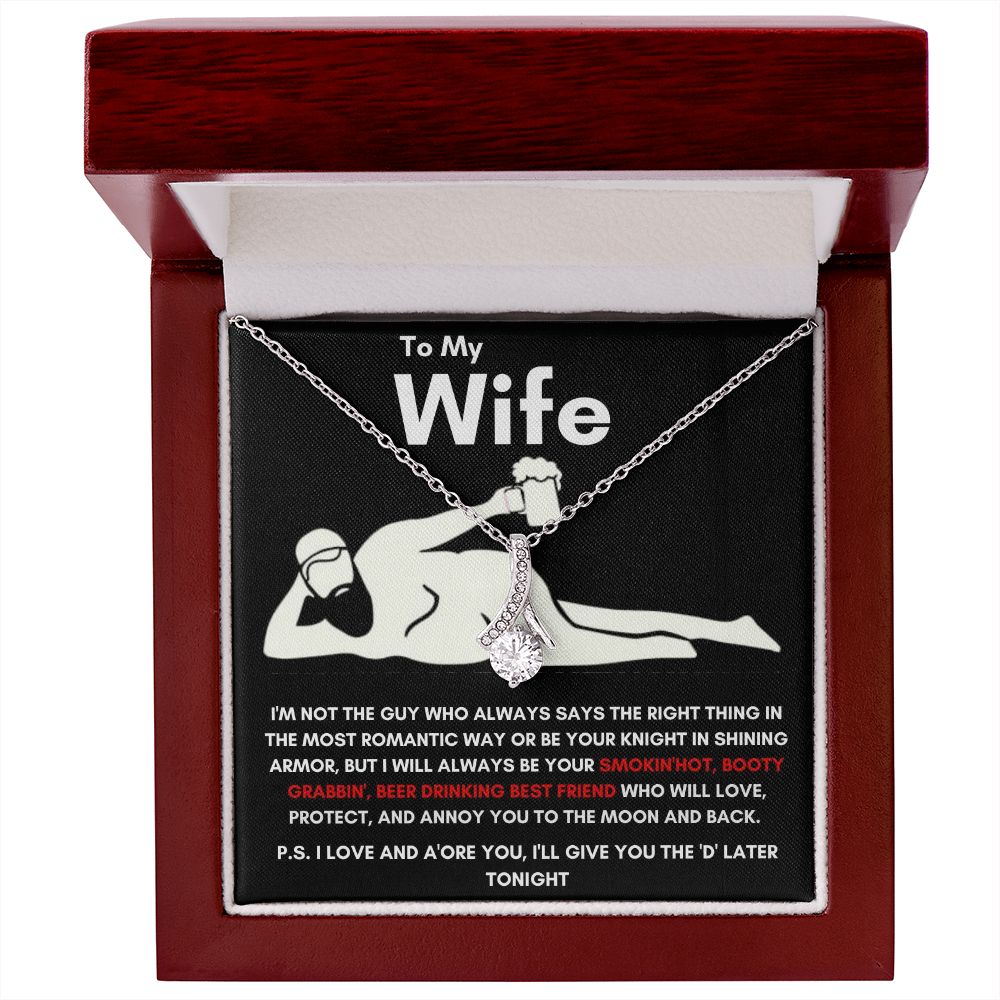 To My Wife - Alluring Beauty Necklace - Booty Grabbin' - Black Card Gift For Mom, necklace For Wife, Gift For Mother's Day