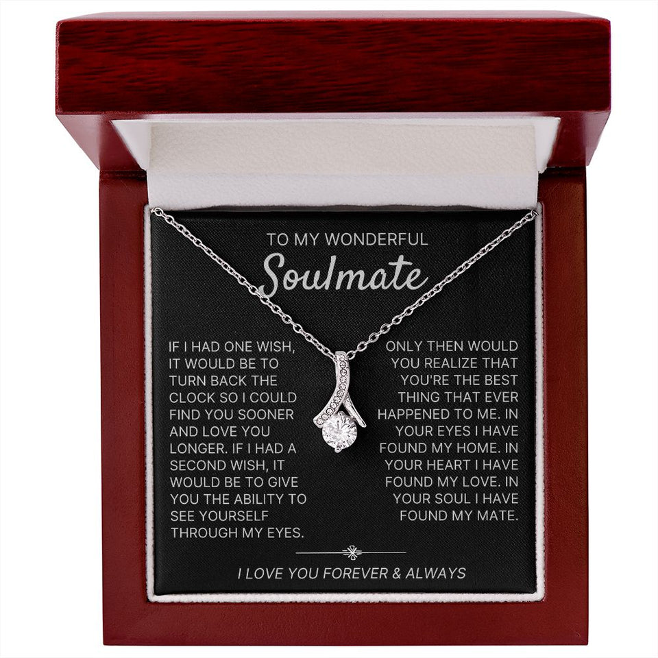 To My Wonderful Soulmate necklace, Two Wishes - Alluring Beauty Necklace For Soulmate
