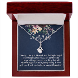 To My Wife necklace, Alluring Beauty Necklace For Wife, The Day I Meet You