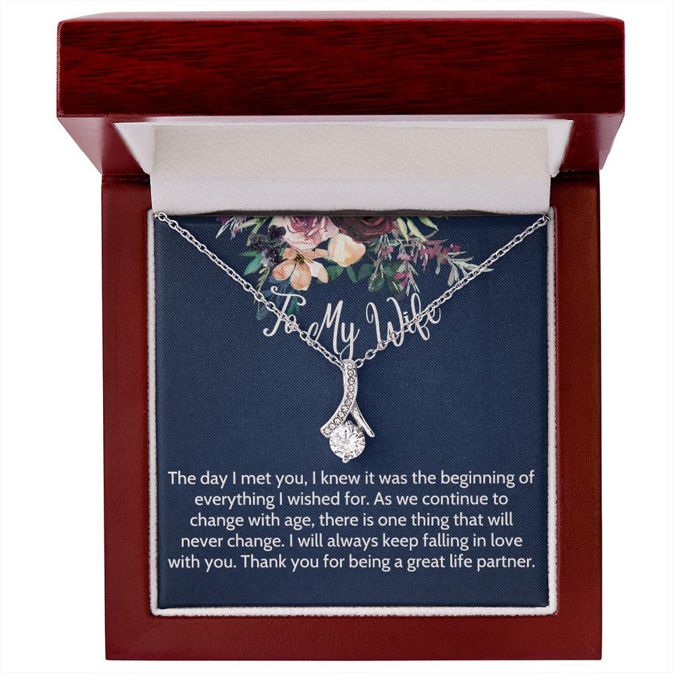 To My Wife necklace, Alluring Beauty Necklace For Wife, The Day I Meet You